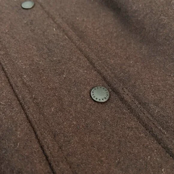Barbour Newmarket Coat Women's Wool Brown Waterproof Breathable US 12 NWT $500 - Picture 14 of 16